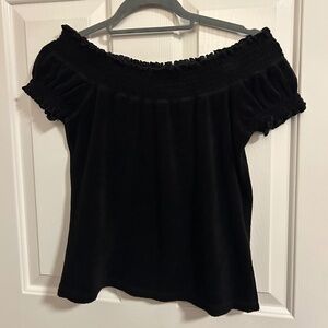 Juicy Couture Black Off Shoulder Velour Top Size S $20